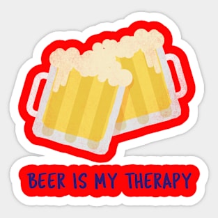 Beer Is My Theraphy Sticker